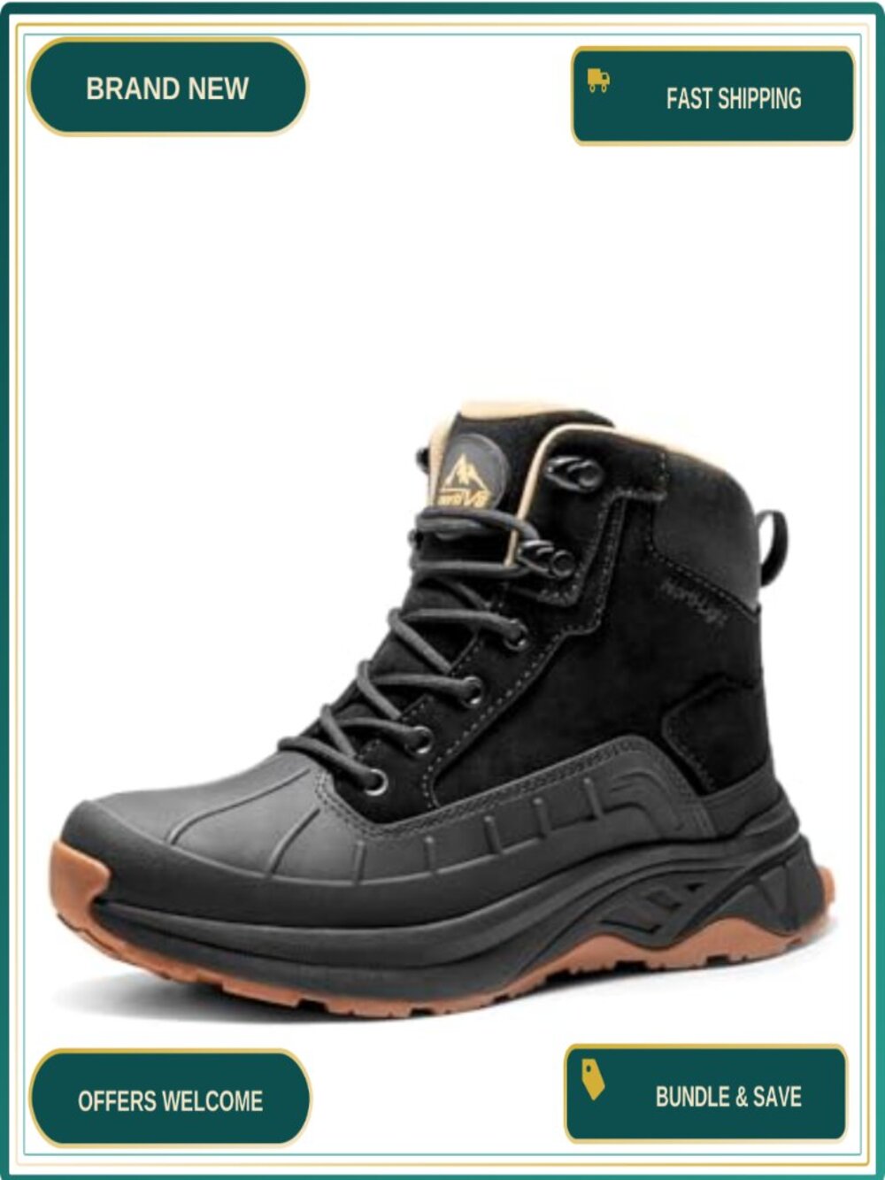 Women's Waterproof Suede Hiking Boots, Non-Slip Lace-Up Ankle Boots for Trail